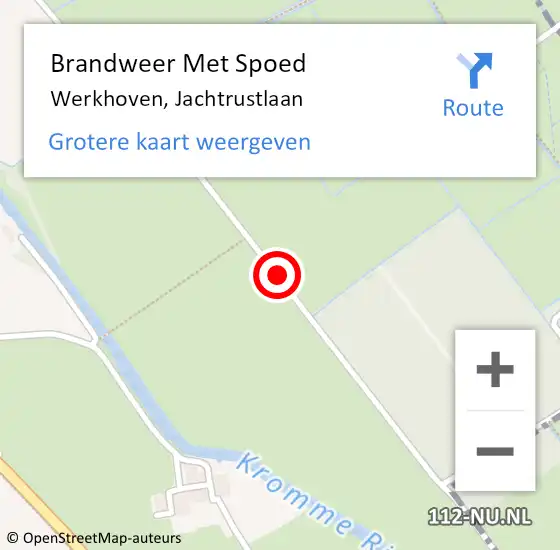 Locatie op kaart van de 112 melding: Brandweer Met Spoed Naar Werkhoven, Jachtrustlaan op 24 februari 2018 13:55