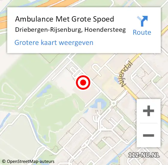 Locatie op kaart van de 112 melding: Ambulance Met Grote Spoed Naar Driebergen-Rijsenburg, Hoendersteeg op 24 februari 2018 14:14