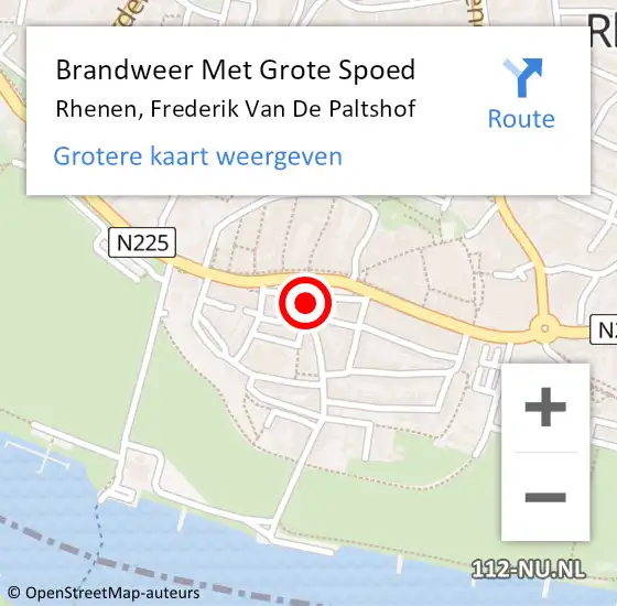 Locatie op kaart van de 112 melding: Brandweer Met Grote Spoed Naar Rhenen, Frederik Van De Paltshof op 24 februari 2018 14:34