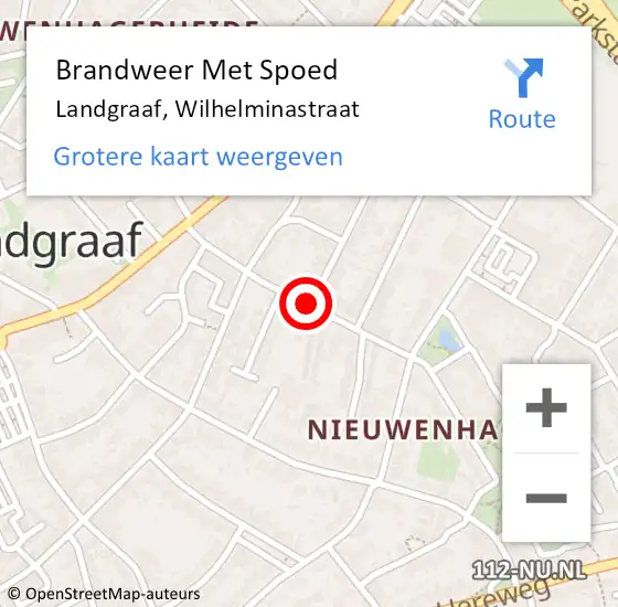 Locatie op kaart van de 112 melding: Brandweer Met Spoed Naar Landgraaf, Wilhelminastraat op 24 februari 2018 14:37