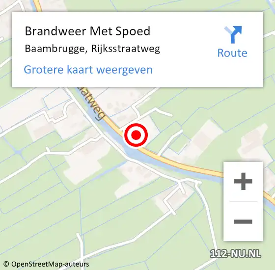 Locatie op kaart van de 112 melding: Brandweer Met Spoed Naar Baambrugge, Rijksstraatweg op 24 februari 2018 14:40