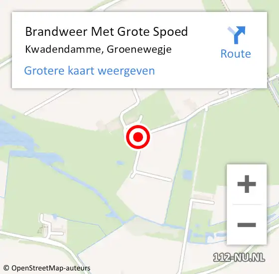 Locatie op kaart van de 112 melding: Brandweer Met Grote Spoed Naar Kwadendamme, Groenewegje op 24 februari 2018 14:45