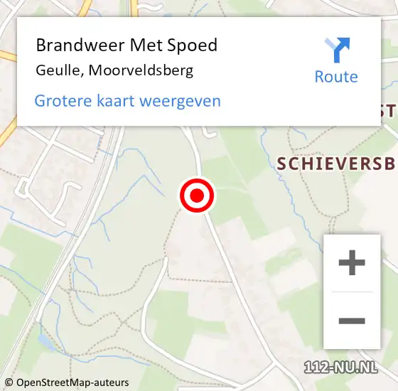 Locatie op kaart van de 112 melding: Brandweer Met Spoed Naar Geulle, Moorveldsberg op 24 februari 2018 15:19