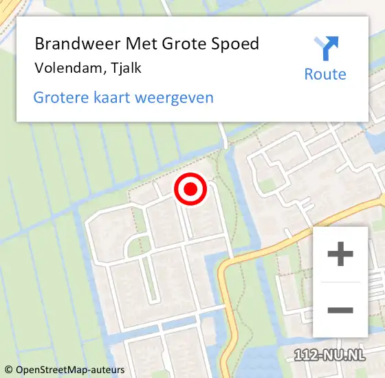 Locatie op kaart van de 112 melding: Brandweer Met Grote Spoed Naar Volendam, Tjalk op 24 februari 2018 15:19