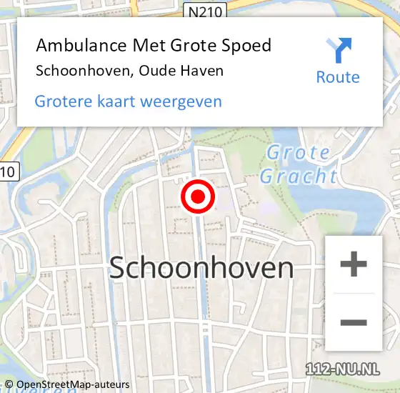 Locatie op kaart van de 112 melding: Ambulance Met Grote Spoed Naar Schoonhoven, Oude Haven op 24 februari 2018 15:30