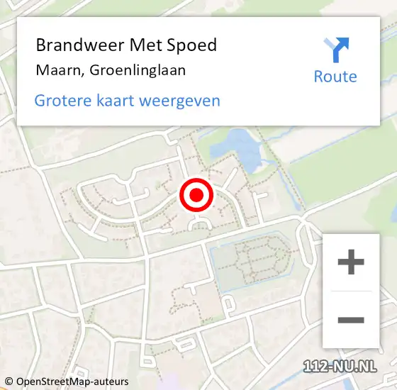 Locatie op kaart van de 112 melding: Brandweer Met Spoed Naar Maarn, Groenlinglaan op 24 februari 2018 16:21