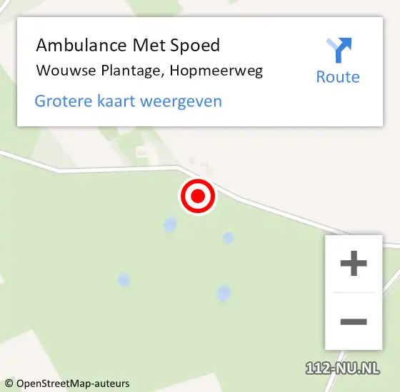 Locatie op kaart van de 112 melding: Ambulance Met Spoed Naar Wouwse Plantage, Hopmeerweg op 24 februari 2018 16:41