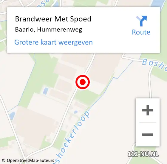 Locatie op kaart van de 112 melding: Brandweer Met Spoed Naar Baarlo, Hummerenweg op 24 februari 2018 17:33