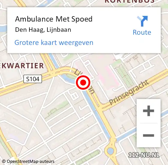 Locatie op kaart van de 112 melding: Ambulance Met Spoed Naar Den Haag, Lijnbaan op 24 februari 2018 19:00