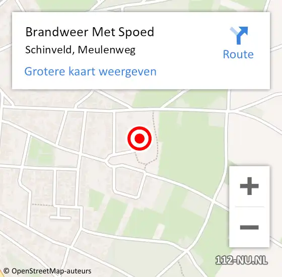 Locatie op kaart van de 112 melding: Brandweer Met Spoed Naar Schinveld, Meulenweg op 24 februari 2018 19:04