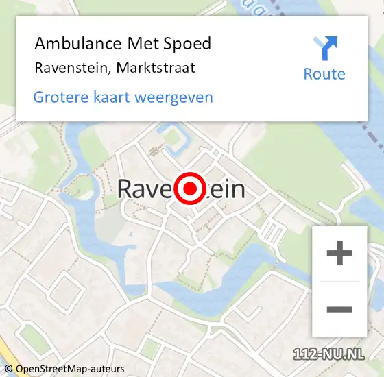 Locatie op kaart van de 112 melding: Ambulance Met Spoed Naar Ravenstein, Marktstraat op 24 februari 2018 19:46