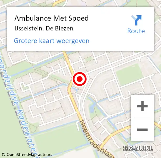 Locatie op kaart van de 112 melding: Ambulance Met Spoed Naar IJsselstein, De Biezen op 24 februari 2018 20:05