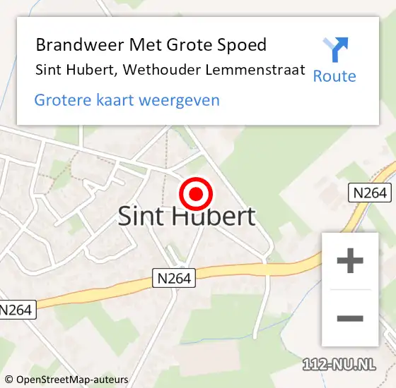 Locatie op kaart van de 112 melding: Brandweer Met Grote Spoed Naar Sint Hubert, Wethouder Lemmenstraat op 24 februari 2018 20:25