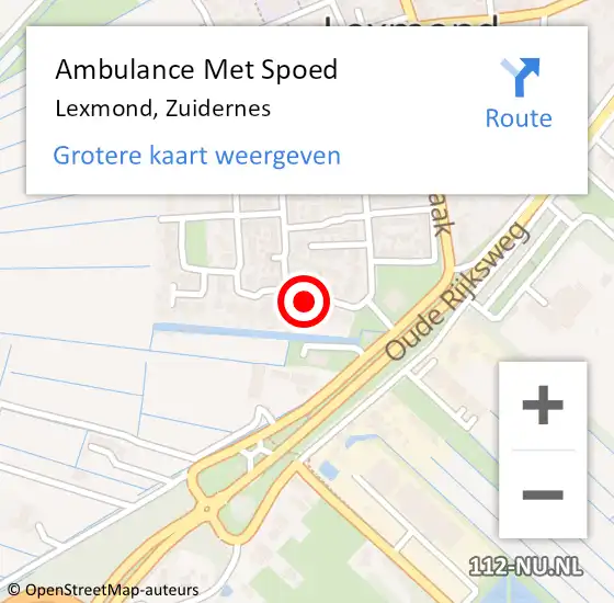 Locatie op kaart van de 112 melding: Ambulance Met Spoed Naar Lexmond, Zuidernes op 24 februari 2018 20:38