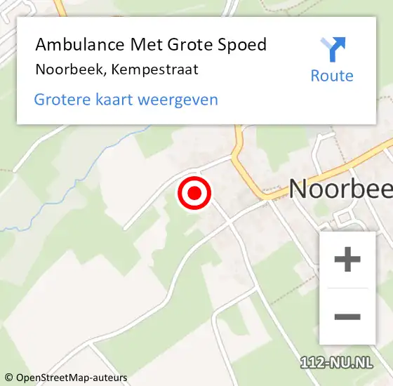 Locatie op kaart van de 112 melding: Ambulance Met Grote Spoed Naar Noorbeek, Kempestraat op 17 februari 2014 11:17