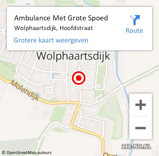 Locatie op kaart van de 112 melding: Ambulance Met Grote Spoed Naar Wolphaartsdijk, Hoofdstraat op 24 februari 2018 21:36