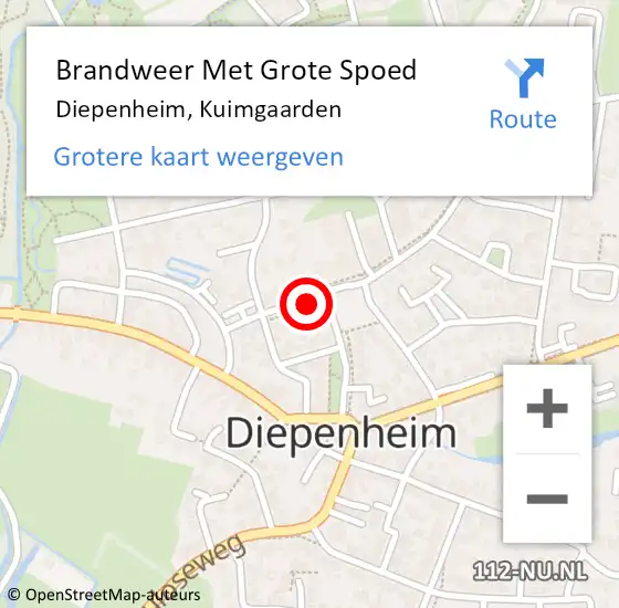 Locatie op kaart van de 112 melding: Brandweer Met Grote Spoed Naar Diepenheim, Kuimgaarden op 24 februari 2018 23:51