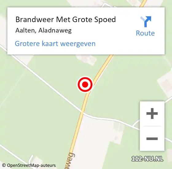 Locatie op kaart van de 112 melding: Brandweer Met Grote Spoed Naar Aalten, Aladnaweg op 25 februari 2018 00:49