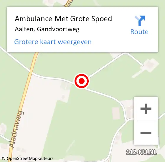 Locatie op kaart van de 112 melding: Ambulance Met Grote Spoed Naar Aalten, Gandvoortweg op 25 februari 2018 00:50