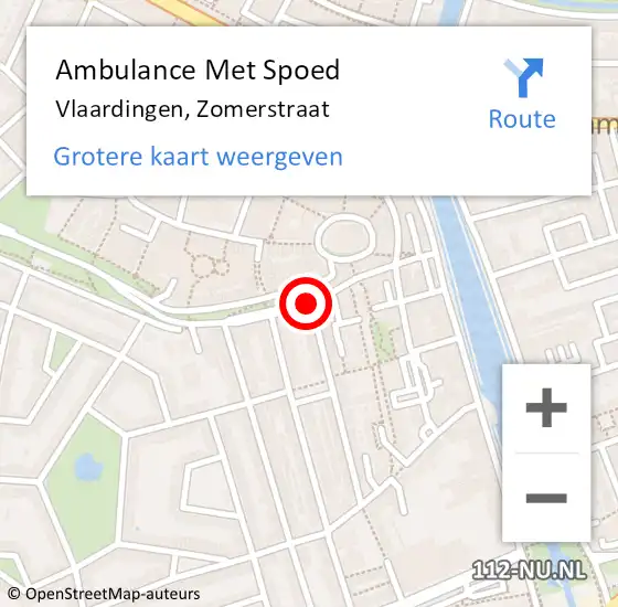 Locatie op kaart van de 112 melding: Ambulance Met Spoed Naar Vlaardingen, Zomerstraat op 25 februari 2018 00:54