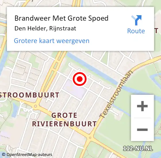 Locatie op kaart van de 112 melding: Brandweer Met Grote Spoed Naar Den Helder, Rijnstraat op 25 februari 2018 01:21