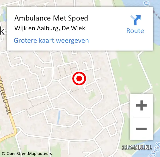 Locatie op kaart van de 112 melding: Ambulance Met Spoed Naar Wijk en Aalburg, De Wiek op 25 februari 2018 05:53