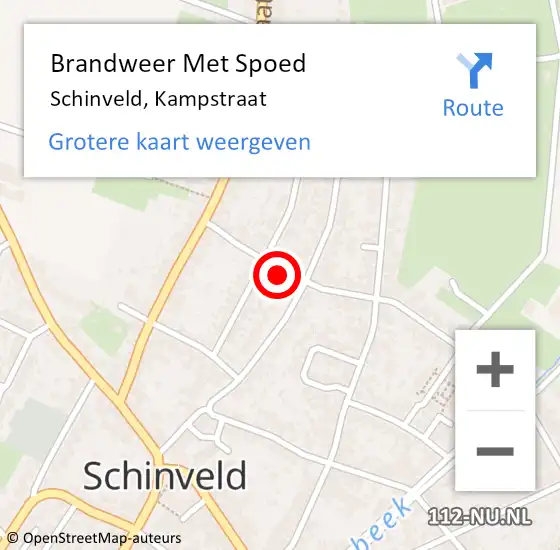 Locatie op kaart van de 112 melding: Brandweer Met Spoed Naar Schinveld, Kampstraat op 25 februari 2018 07:48