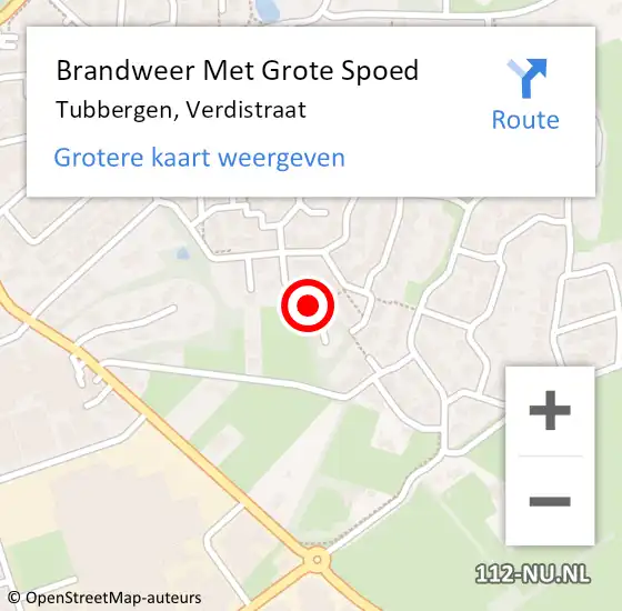 Locatie op kaart van de 112 melding: Brandweer Met Grote Spoed Naar Tubbergen, Verdistraat op 25 februari 2018 08:08