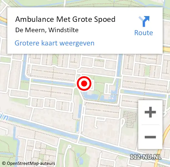 Locatie op kaart van de 112 melding: Ambulance Met Grote Spoed Naar De Meern, Windstilte op 25 februari 2018 08:19