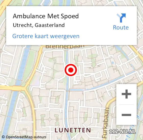 Locatie op kaart van de 112 melding: Ambulance Met Spoed Naar Utrecht, Gaasterland op 25 februari 2018 08:25