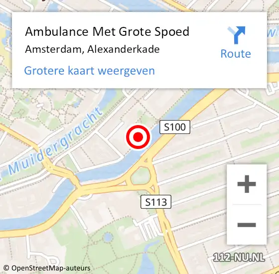 Locatie op kaart van de 112 melding: Ambulance Met Grote Spoed Naar Amsterdam, Alexanderkade op 25 februari 2018 10:24