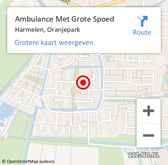 Locatie op kaart van de 112 melding: Ambulance Met Grote Spoed Naar Harmelen, Oranjepark op 25 februari 2018 11:10