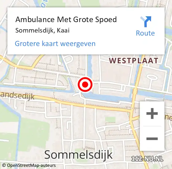 Locatie op kaart van de 112 melding: Ambulance Met Grote Spoed Naar Sommelsdijk, Kaai op 25 februari 2018 11:46