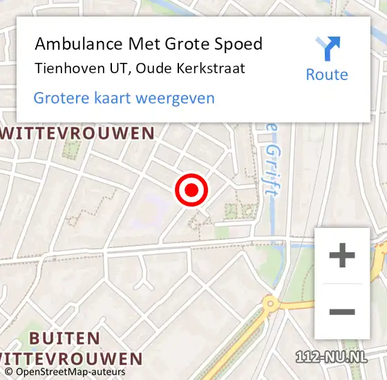 Locatie op kaart van de 112 melding: Ambulance Met Grote Spoed Naar Tienhoven UT, Oude Kerkstraat op 25 februari 2018 11:47