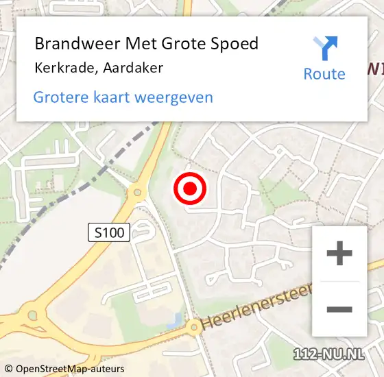 Locatie op kaart van de 112 melding: Brandweer Met Grote Spoed Naar Kerkrade, Aardaker op 25 februari 2018 11:51