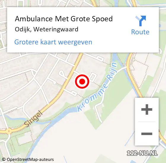 Locatie op kaart van de 112 melding: Ambulance Met Grote Spoed Naar Odijk, Weteringwaard op 25 februari 2018 12:52