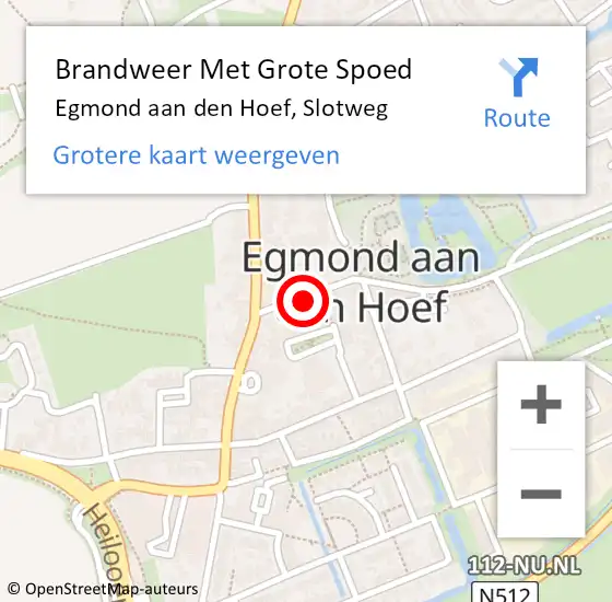 Locatie op kaart van de 112 melding: Brandweer Met Grote Spoed Naar Egmond aan den Hoef, Slotweg op 25 februari 2018 13:06