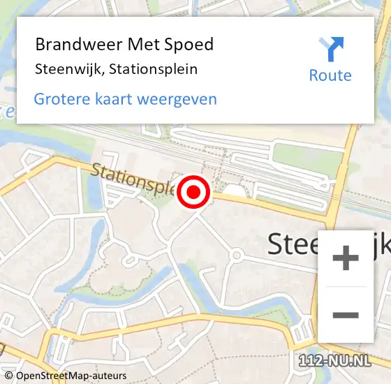 Locatie op kaart van de 112 melding: Brandweer Met Spoed Naar Steenwijk, Stationsplein op 25 februari 2018 15:13