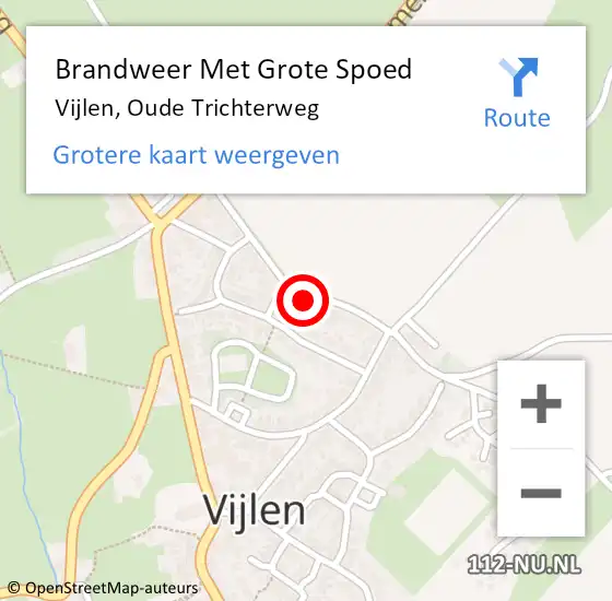 Locatie op kaart van de 112 melding: Brandweer Met Grote Spoed Naar Vijlen, Oude Trichterweg op 25 februari 2018 15:51