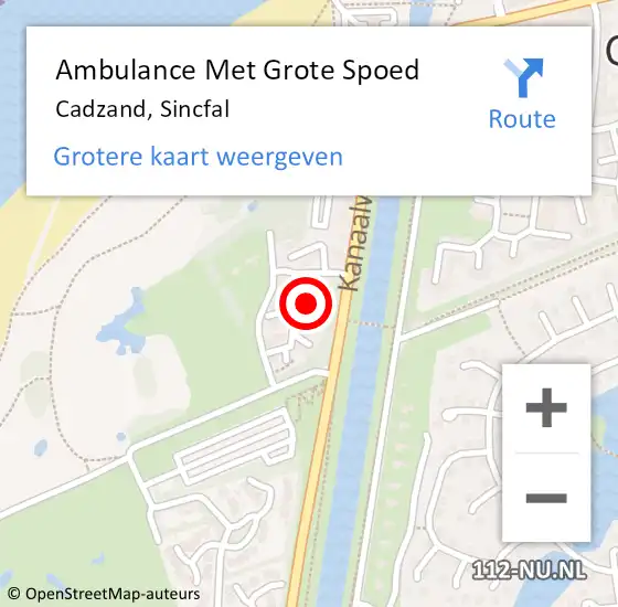 Locatie op kaart van de 112 melding: Ambulance Met Grote Spoed Naar Cadzand, Sincfal op 25 februari 2018 16:41