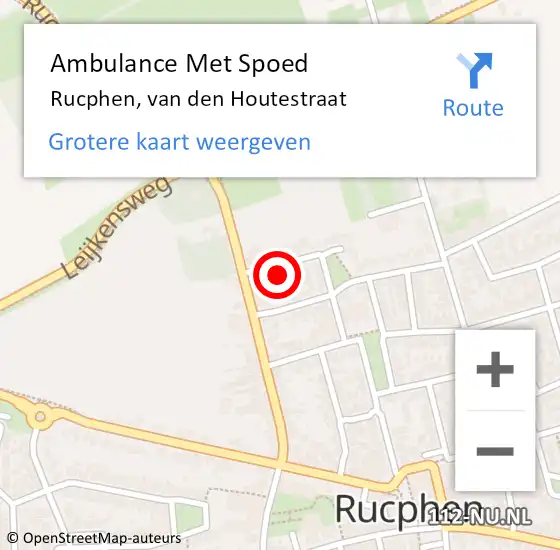 Locatie op kaart van de 112 melding: Ambulance Met Spoed Naar Rucphen, van den Houtestraat op 25 februari 2018 17:34