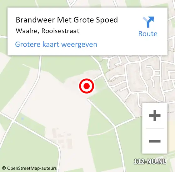 Locatie op kaart van de 112 melding: Brandweer Met Grote Spoed Naar Waalre, Rooisestraat op 25 februari 2018 18:06