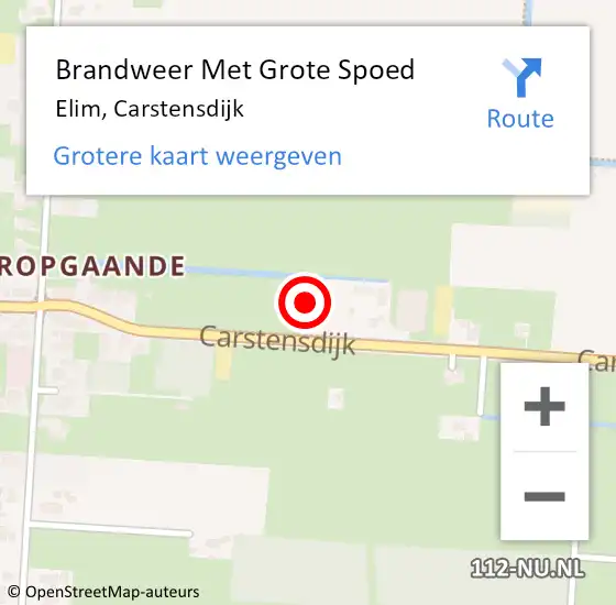 Locatie op kaart van de 112 melding: Brandweer Met Grote Spoed Naar Elim, Carstensdijk op 25 februari 2018 18:59