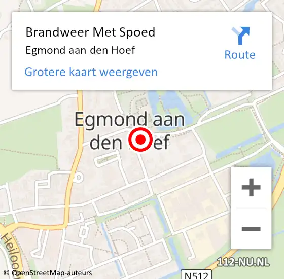 Locatie op kaart van de 112 melding: Brandweer Met Spoed Naar Egmond aan den Hoef op 25 februari 2018 19:06