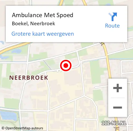 Locatie op kaart van de 112 melding: Ambulance Met Spoed Naar Boekel, Neerbroek op 25 februari 2018 19:21