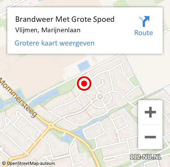 Locatie op kaart van de 112 melding: Brandweer Met Grote Spoed Naar Vlijmen, Marijnenlaan op 25 februari 2018 20:51