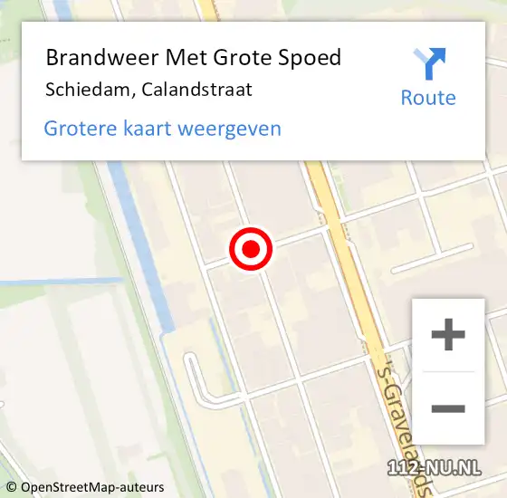 Locatie op kaart van de 112 melding: Brandweer Met Grote Spoed Naar Schiedam, Calandstraat op 25 februari 2018 22:20