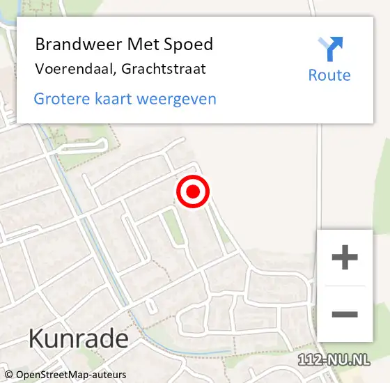 Locatie op kaart van de 112 melding: Brandweer Met Spoed Naar Voerendaal, Grachtstraat op 25 februari 2018 22:58