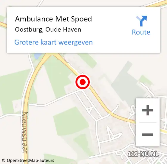 Locatie op kaart van de 112 melding: Ambulance Met Spoed Naar Oostburg, Oude Haven op 25 februari 2018 23:30