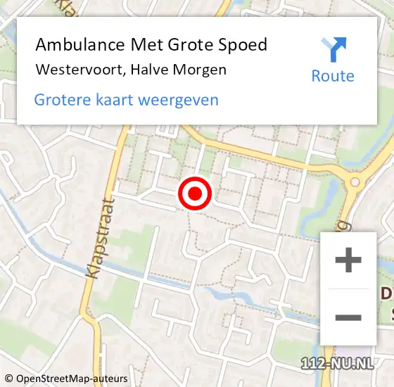 Locatie op kaart van de 112 melding: Ambulance Met Grote Spoed Naar Westervoort, Halve Morgen op 25 februari 2018 23:34